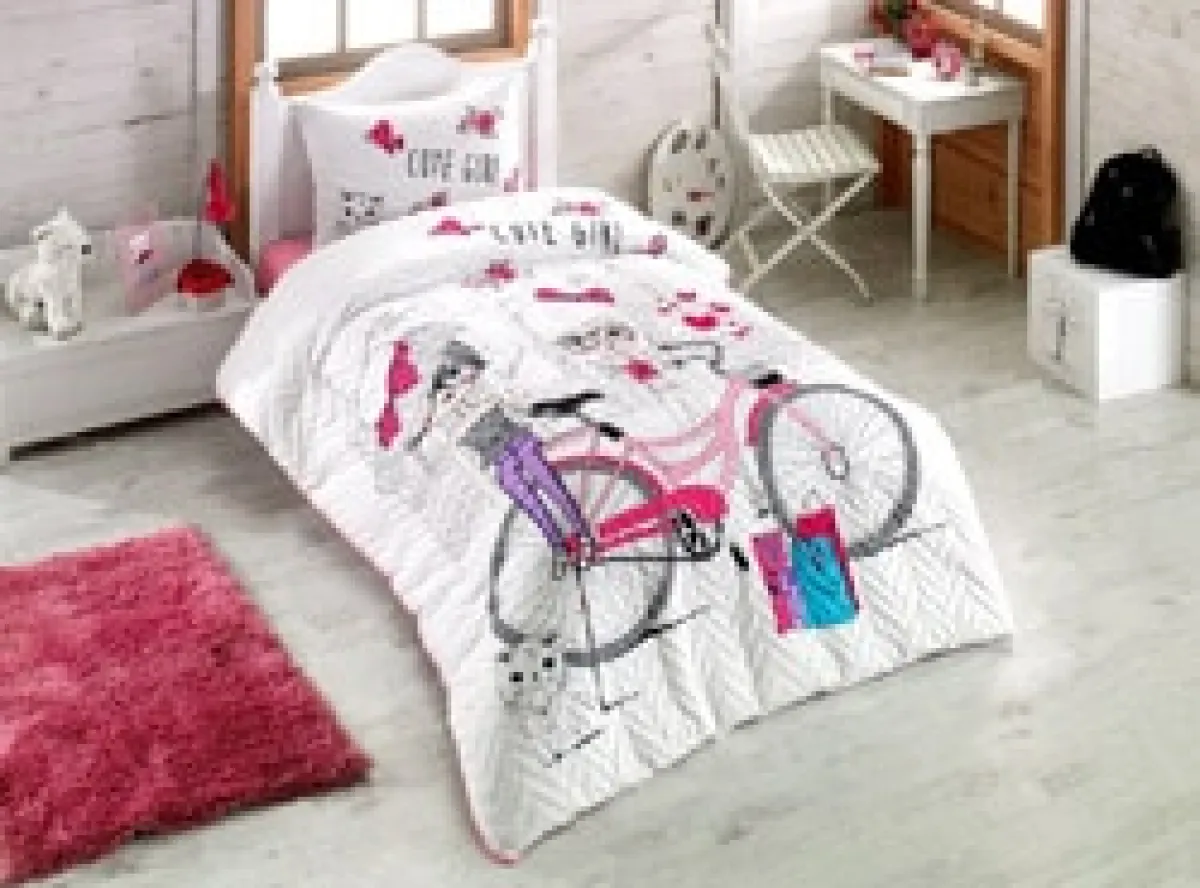 Kristal By Taç Cute Girl Ranforce Dört Mevsim Tek Kişilik Nevresim Takımı