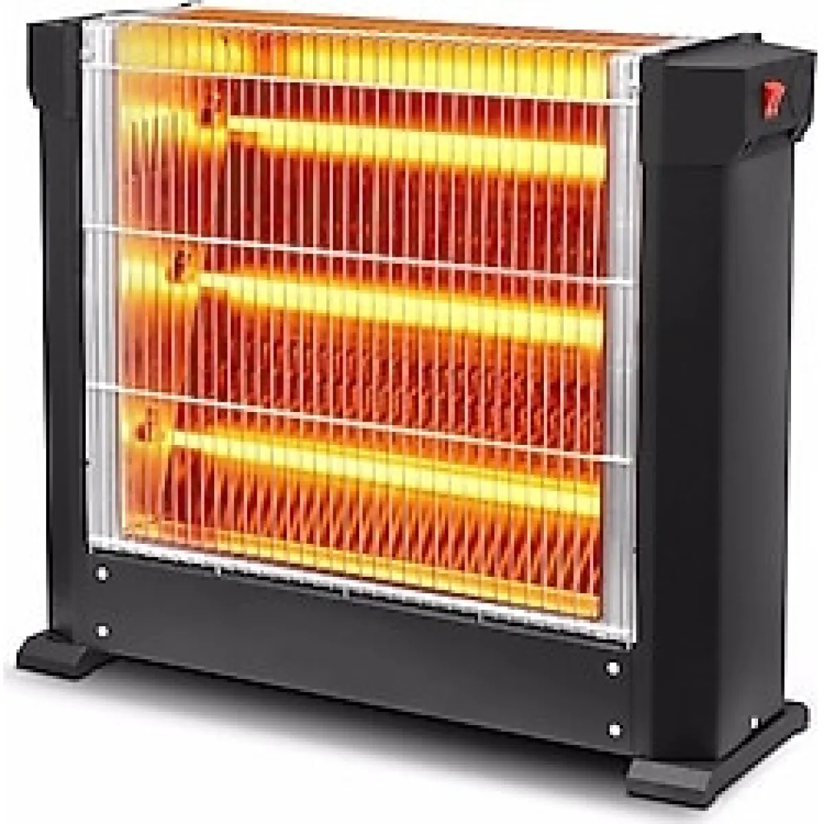 Kumtel 1800W Şömine Tipi Elektrikli Isıtıcı Çift Taraflı Isıtma Özelliği ile Güvenli Kullanım - Siyah