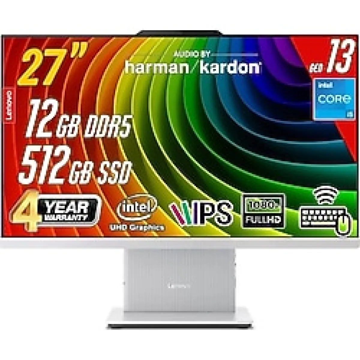 Lenovo Ideacentre 27IRH9 Intel Core I5-13420H 12GB 512GB 27 Fhd Freedos Beyaz All In One Bilgisayar