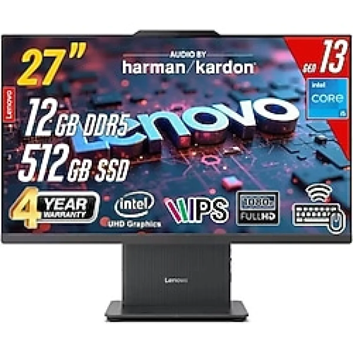 Lenovo Ideacentre 27IRH9 Intel Core I5-13420H 16GB 512GB 27 Fhd Freedos Siyah All In One Bilgisayar