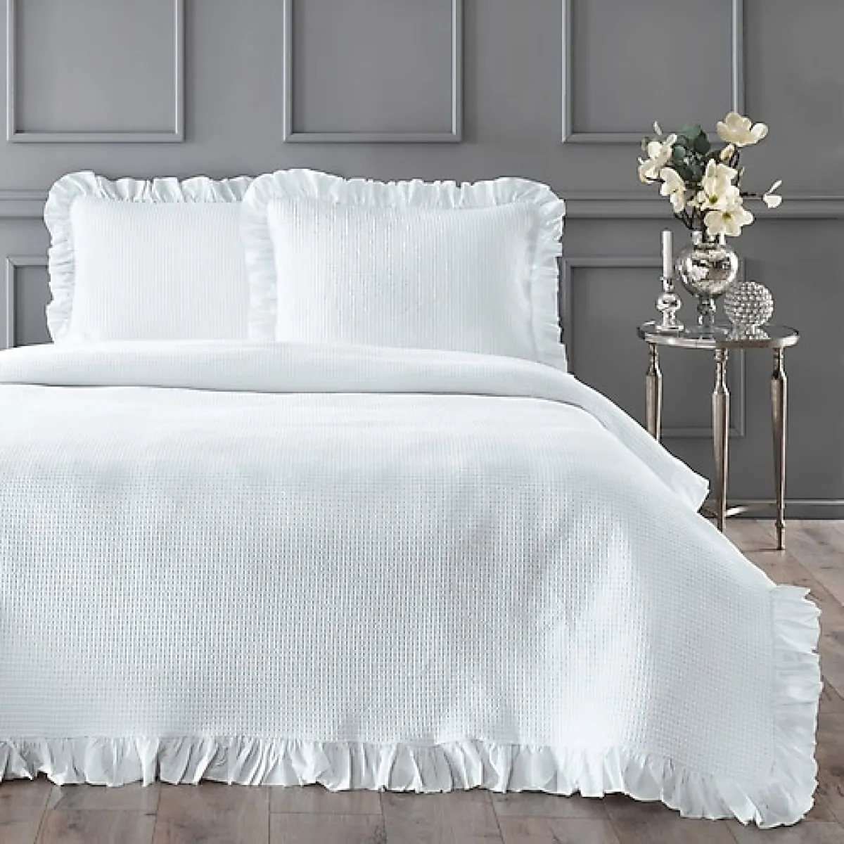 Linens Bsp Beyaz Pamuk Çift Kişilik Yatak Örtüsü Takımı