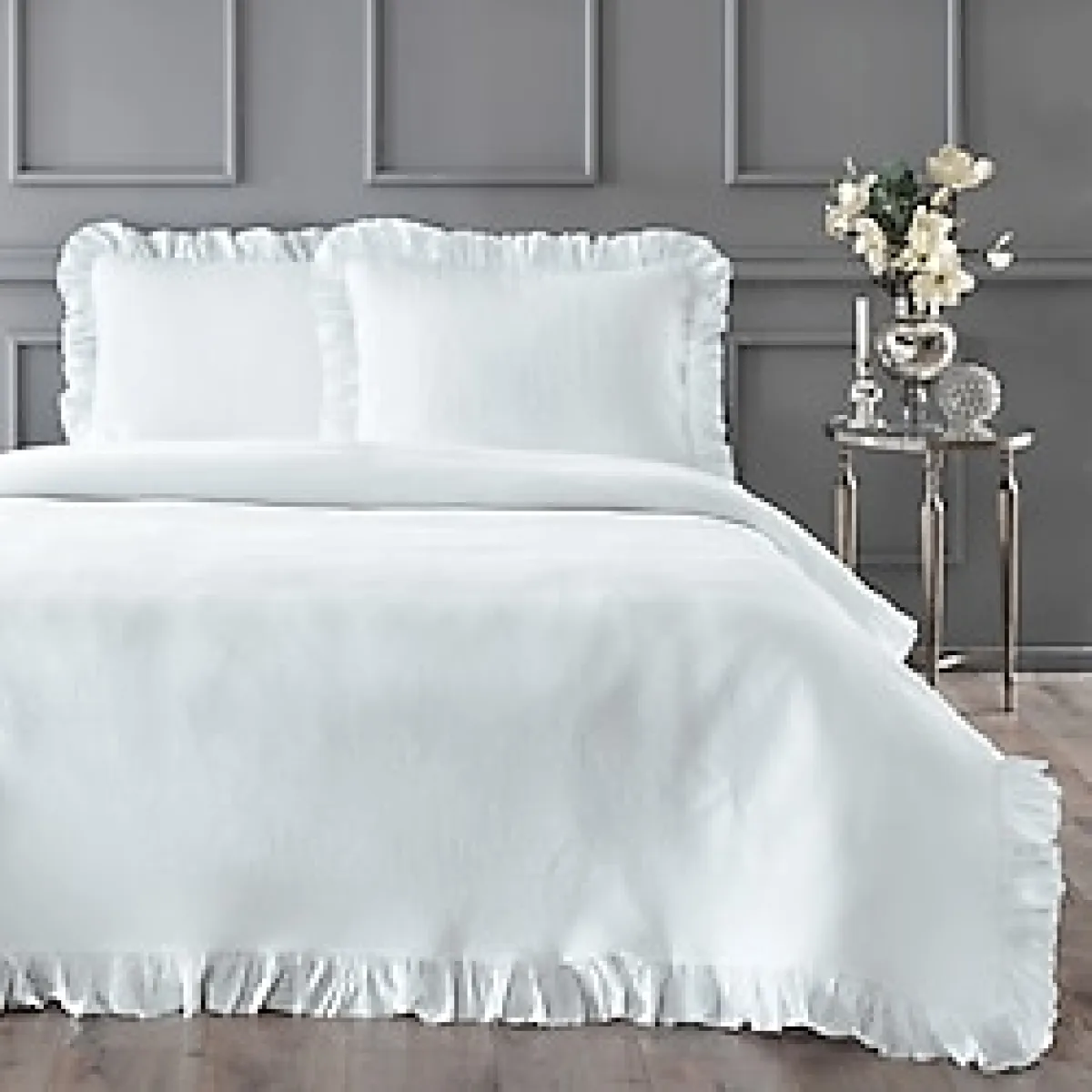 Linens Bsp Beyaz Pamuk Tek Kişilik Yatak Örtüsü Takımı