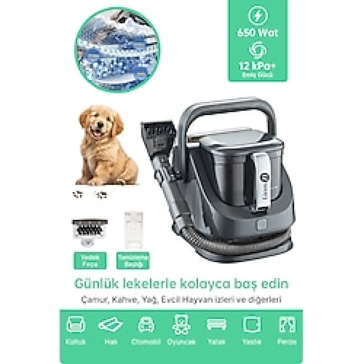 Livenzi JJB-737-II Koltuk Halı Yıkama Ve Leke Çıkartma Makinesi-Gri