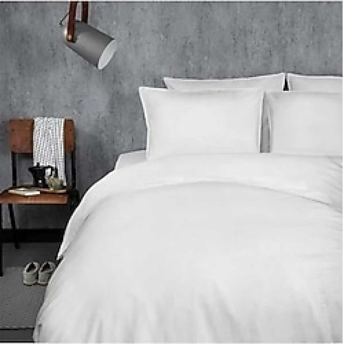 Lotusline HOME Tek Kişilik (160x220) Düz Beyaz Lüks Pamuklu Sadece Nevresim 1 Parça