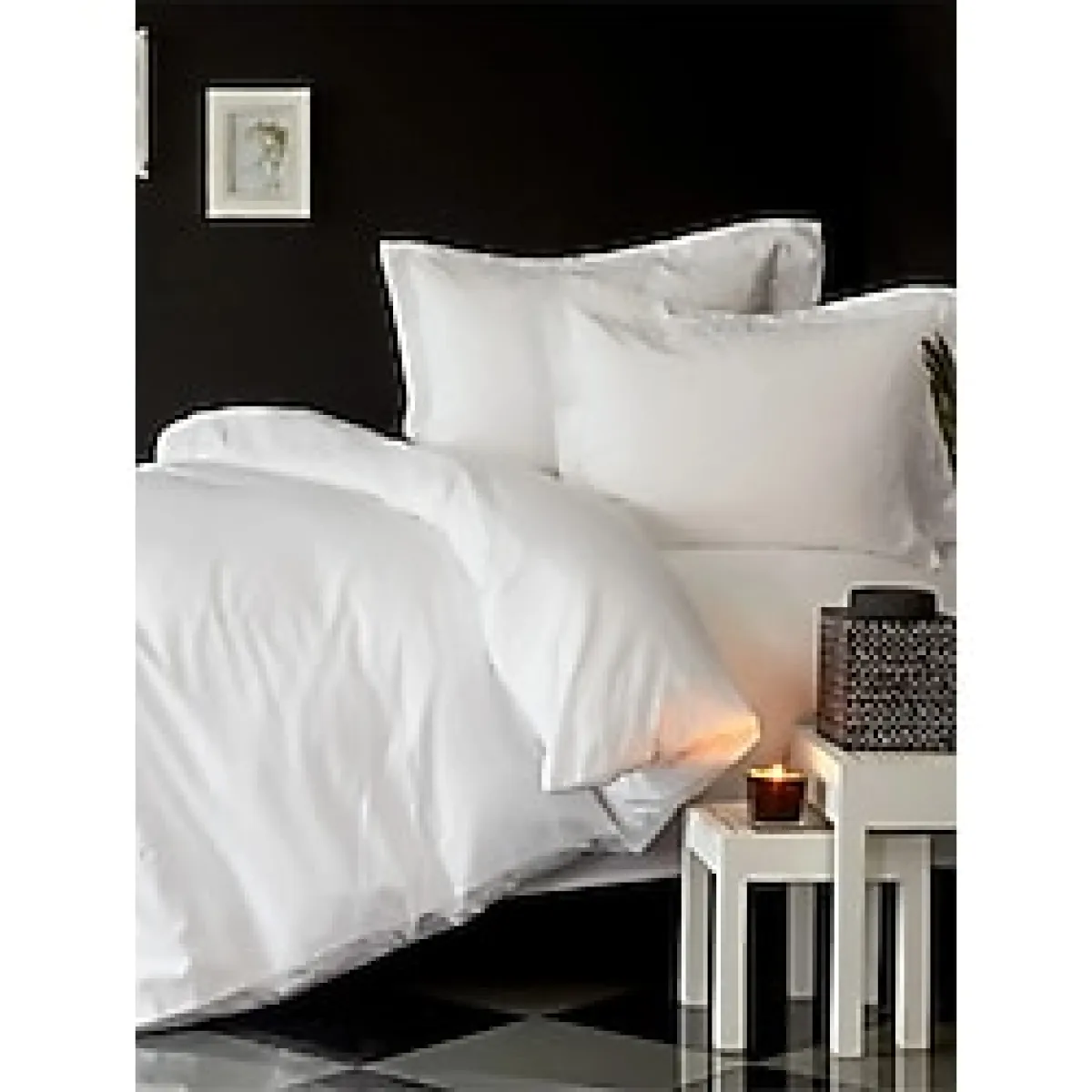 Lotusline Home Tek Kişilik Düz Beyaz Lüks Pamuklu Nevresim Takımın - Seti - 160 x 200 cm