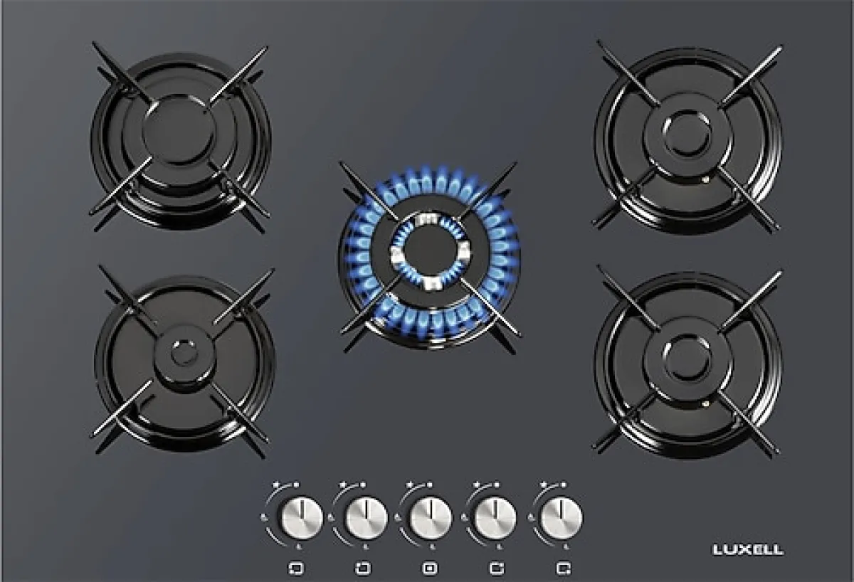 Luxell LX-50 OAHDF Wok Gözlü Antrasit Cam Ankastre Ocak