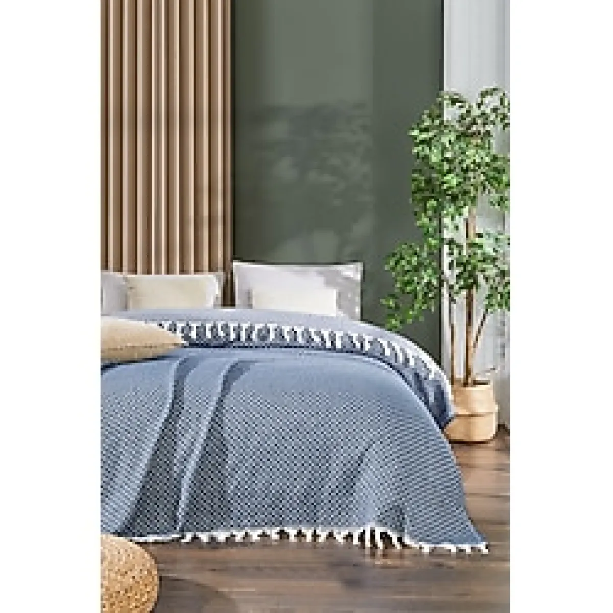 MELONIE Tek Kişilik Pike 170x210 Alice Model İndigo