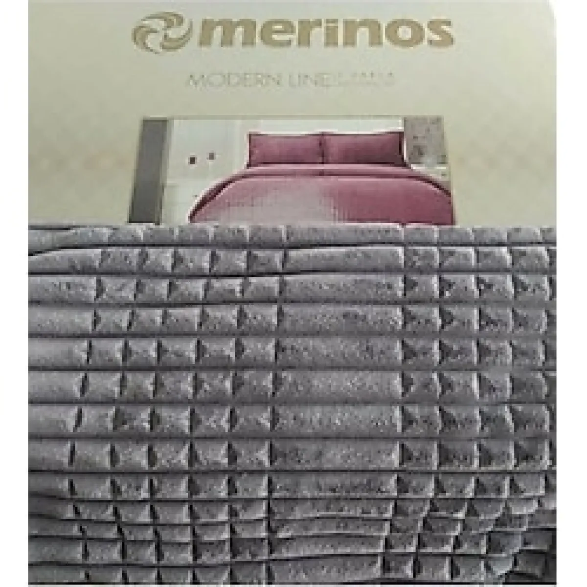 Merinos Modern Line 3 Parça Battaniye Yatak Örtüsü - 220 x 240 cm - Antrasit
