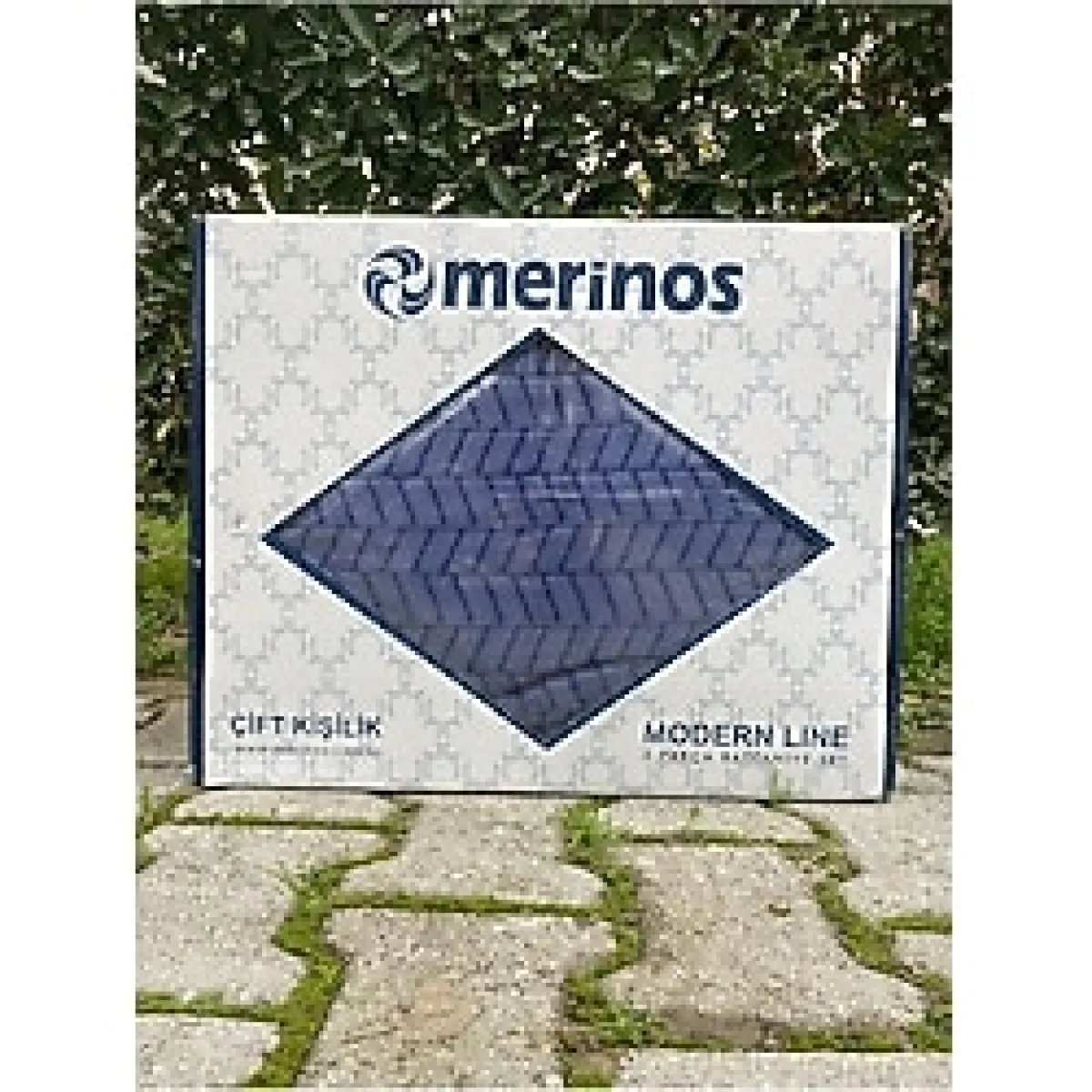Merinos Modern Line 3 Parça Battaniye Yatak Örtüsü Seti Çift Kişilik - 220 x 240 cm - Renkli