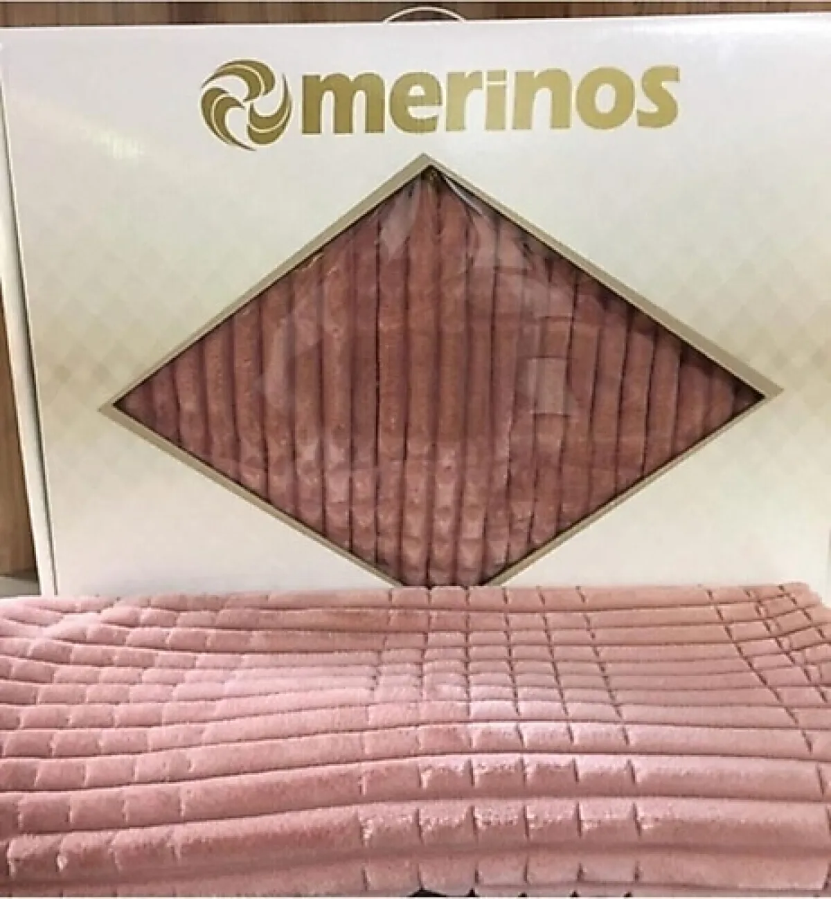 Merinos Modern Line Pudra 220x240 cm Çift Kişilik Battaniye Seti