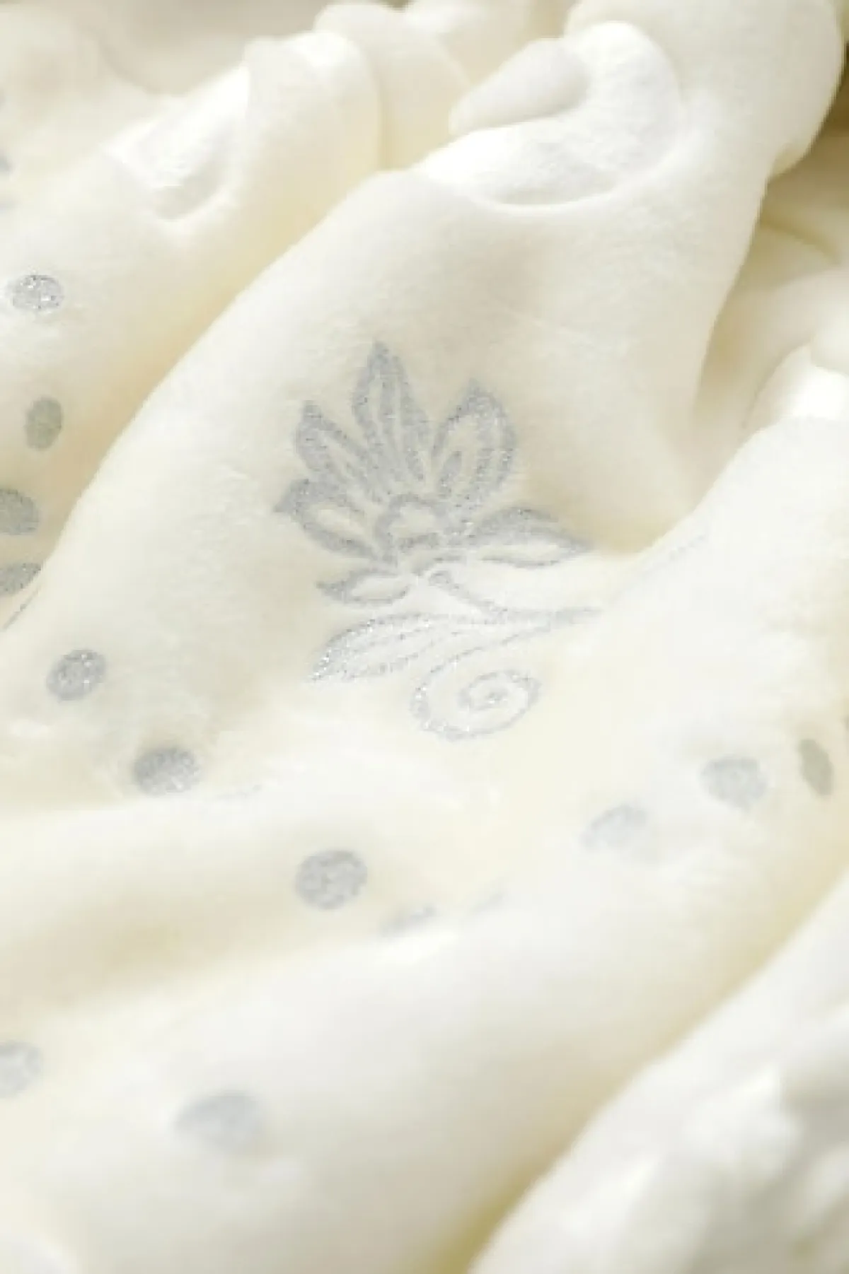 Merinos Pırıltı 220x240 cm Ekru Emboss Çift Kişilik Battaniye