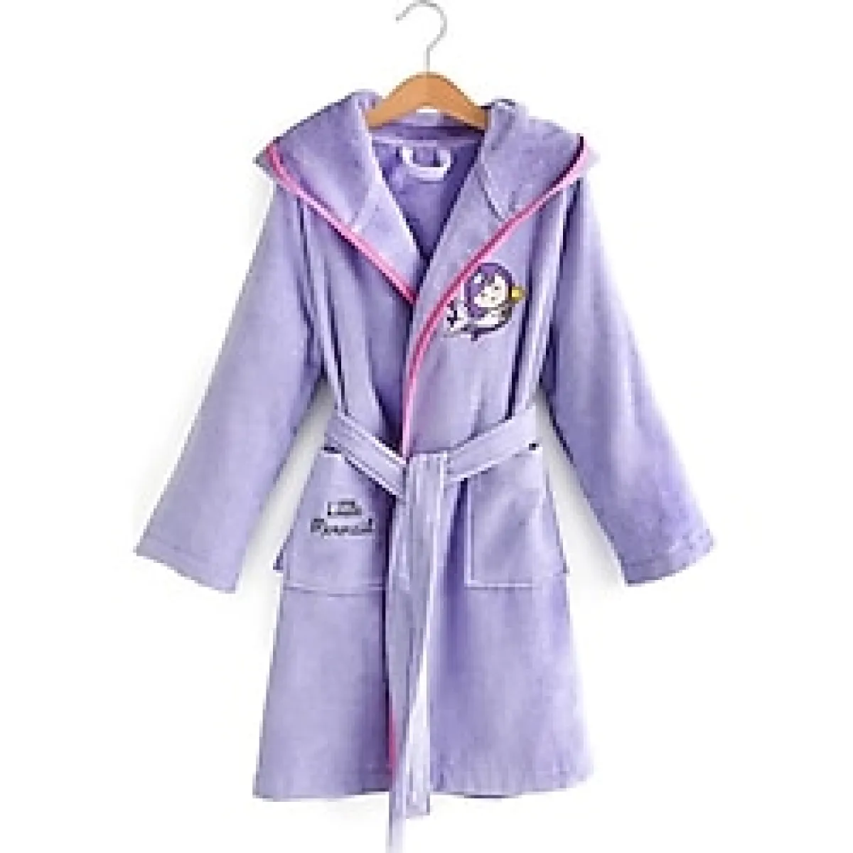 Milk&moo Kadife Çocuk Bornoz Küçük Deniz Kızı 5-6 Yaş - Lila - 5 - 6 Yaş