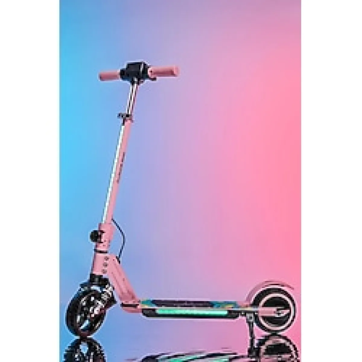 Mini Bonito Çocuk Katlanabilir, Led Işıklı, Amortisörlü Elektrikli Scooter Ayarlanabilir Direksiyonlu Dizlik Ve Dirseklik Hediyedir Turkuaz