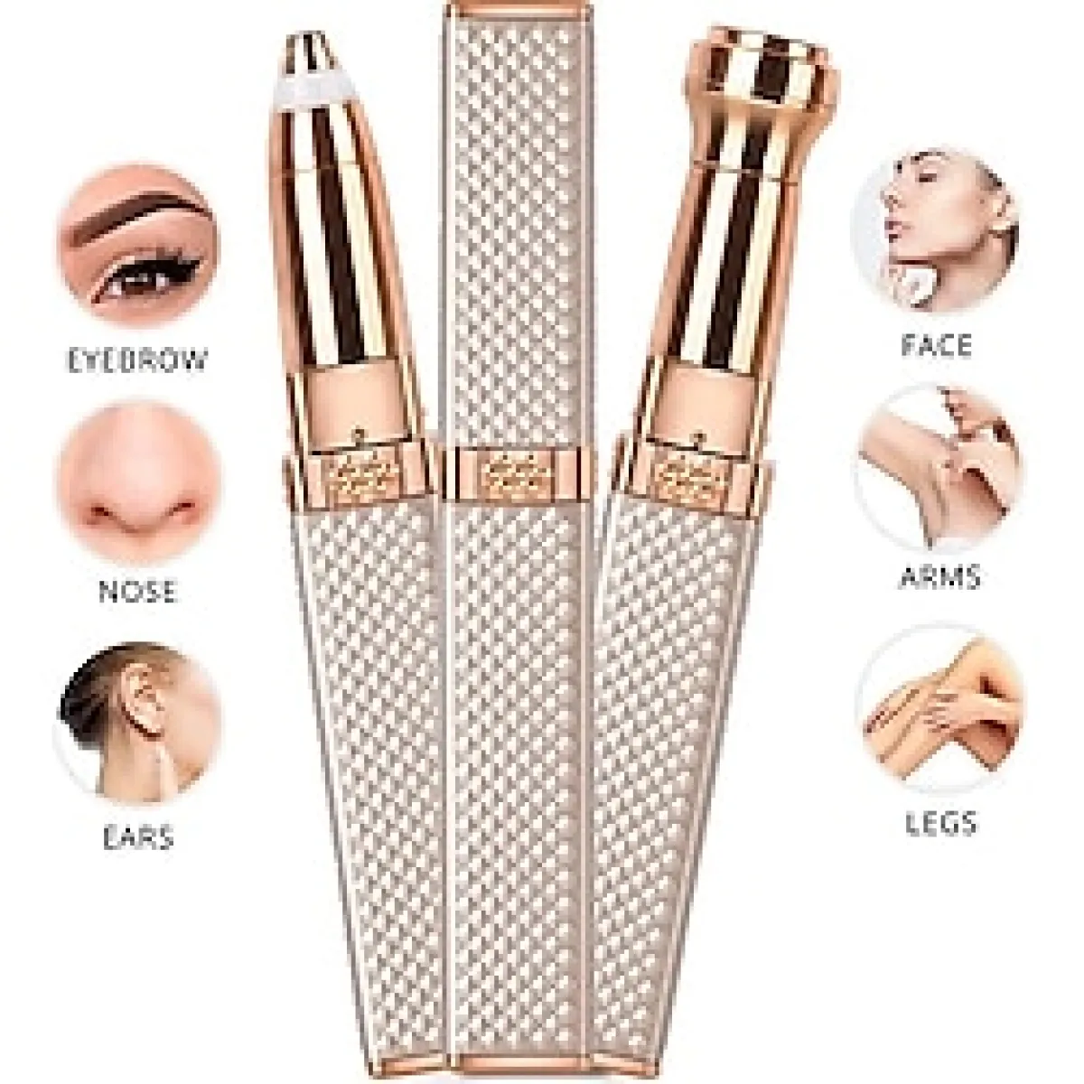 Mobee Luxury Kadın Tüy Epilasyon ve Traş Makinesi 2 Başlıklı Şarjlı Kaş Bıyık Yüz Tüy Temizleme Aleti