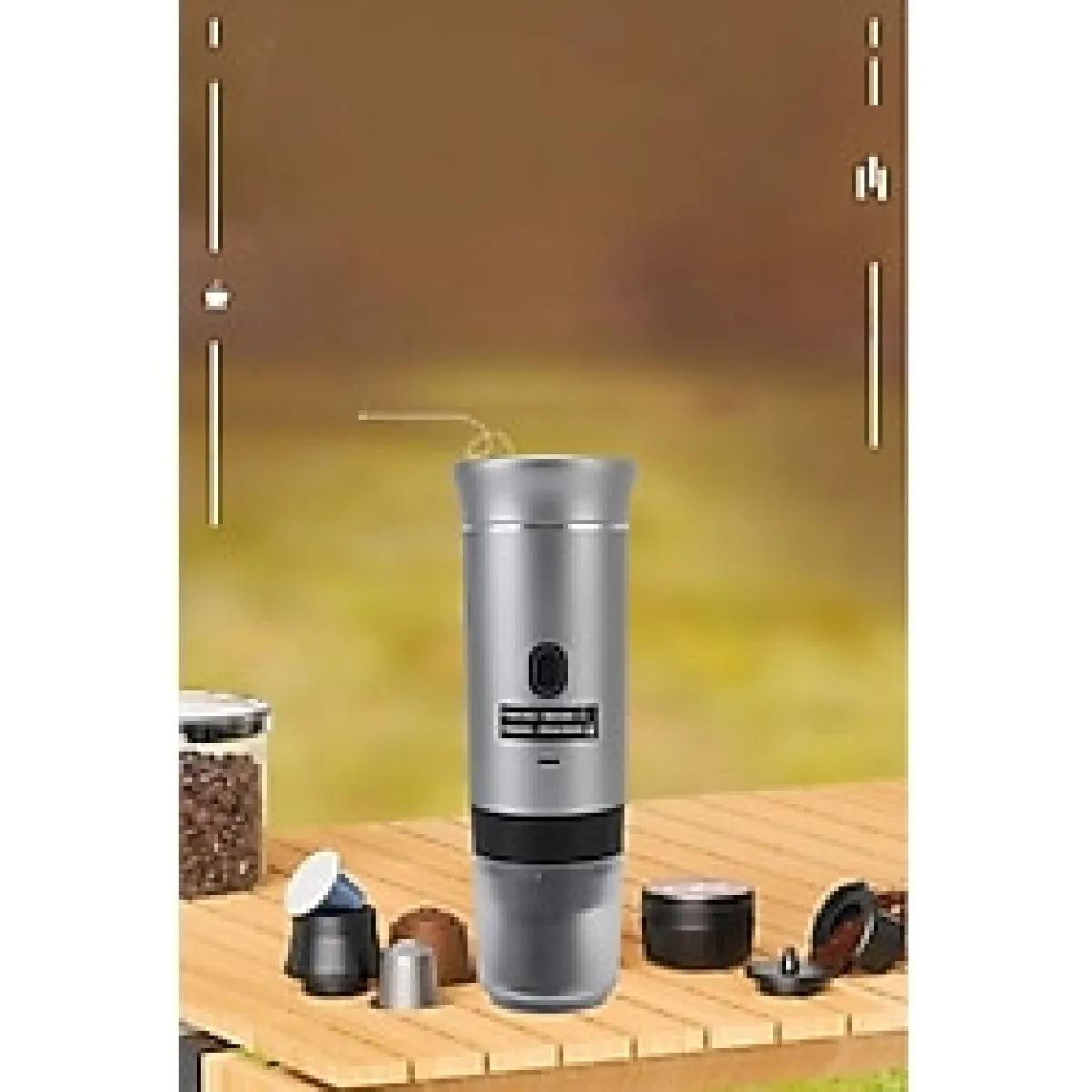 mochiron Taşınabilir Espresso Kahve Makinesi Şarjlı Kapsül Ve Öğütülmüş Kahve Ile Uyumlu