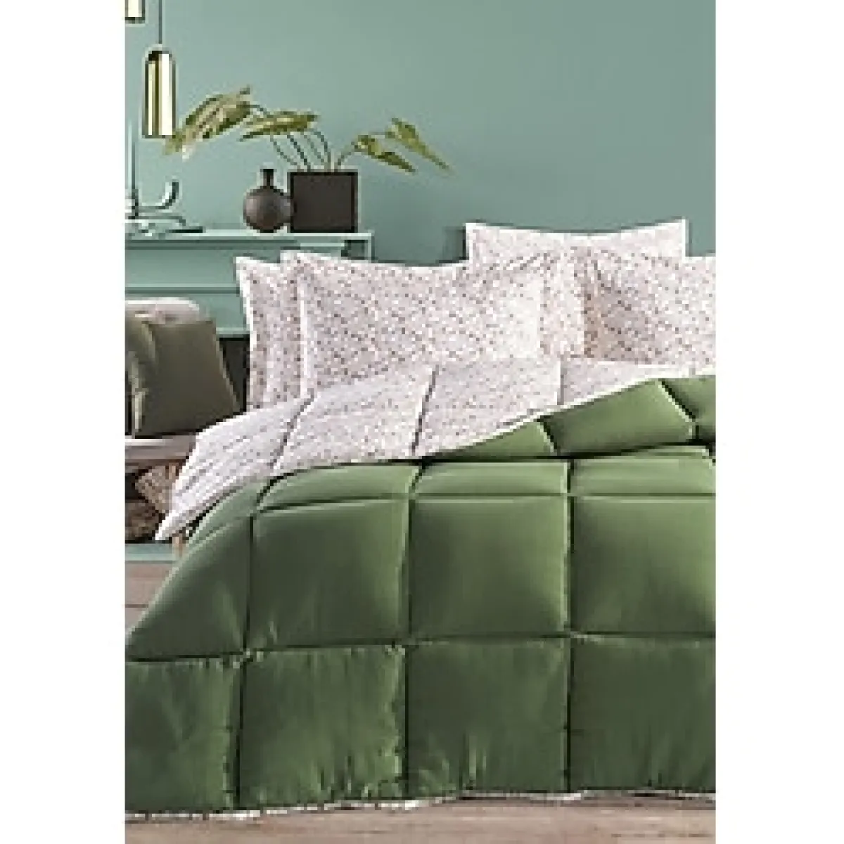 Monolisse Andytimeless %100 Pamuk 4 Kat Müslin Comfort Uyku Seti Çift Kişilik Yeşil 195X215 cm