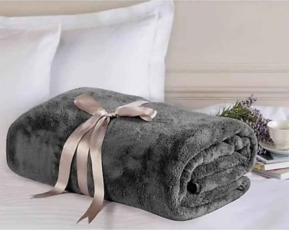 Mulberry Antrasit 170x230 cm Welsoft Tek Kişilik Battaniye