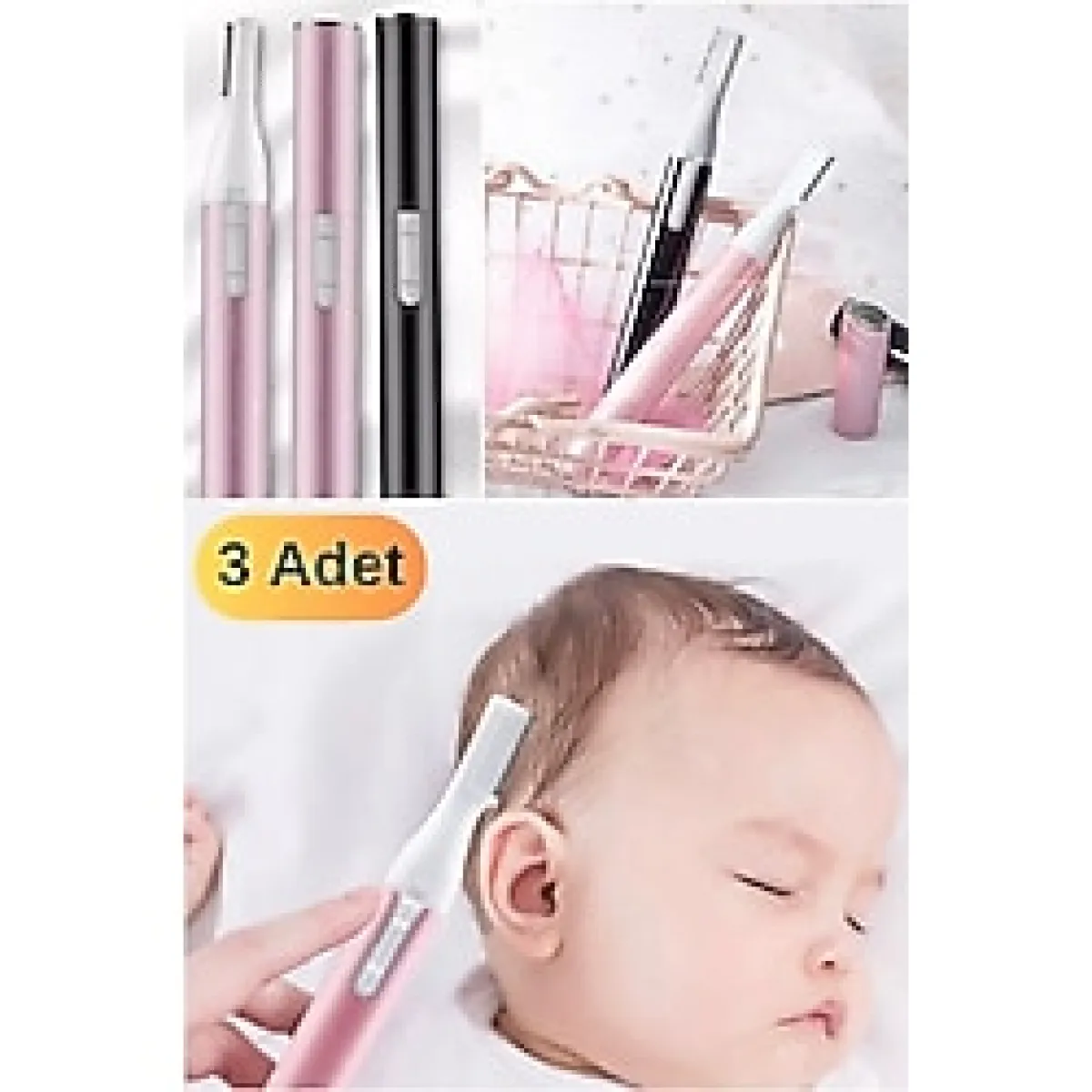 Munico 3 Adet Yüz Kaş Sakal Düzeltme Tıraş Makinesi Erkek Kaş Bıyık Alma Bebek Traş Makinesi Epilatör