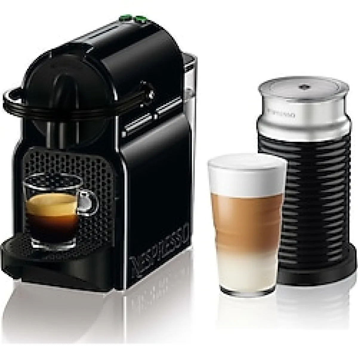 Nespresso Inissia D40 Siyah Kahve Makinesi & Aeroccino 3 Süt Köpürtücü Kahve Seti