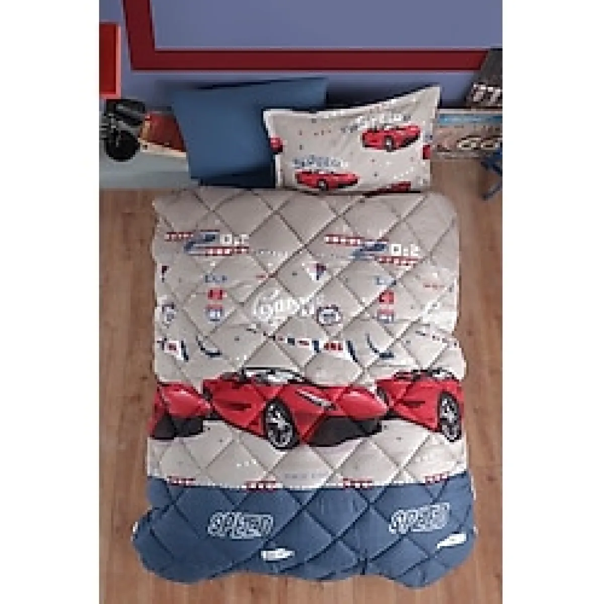 Nordqueen Speed %100 Pamuk Ranforce Tek Kişilik Uyku Seti - Kırmızı