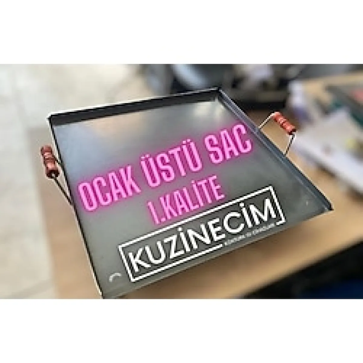 Ocak Üstü Kare Saç Kavurma Gözleme Ekmek Yufka Bazlama Mangal Köfte Sacı Ahşap Kulplu - --