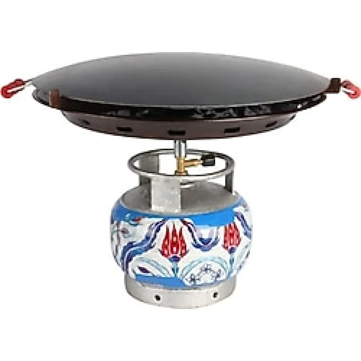 Oğuz Ambalaj Güryan Tüplü Saç Tava 45 cm Portatif Kavurma Gözleme Katmer Sacı - Ahşap Rengi - 1 Adet