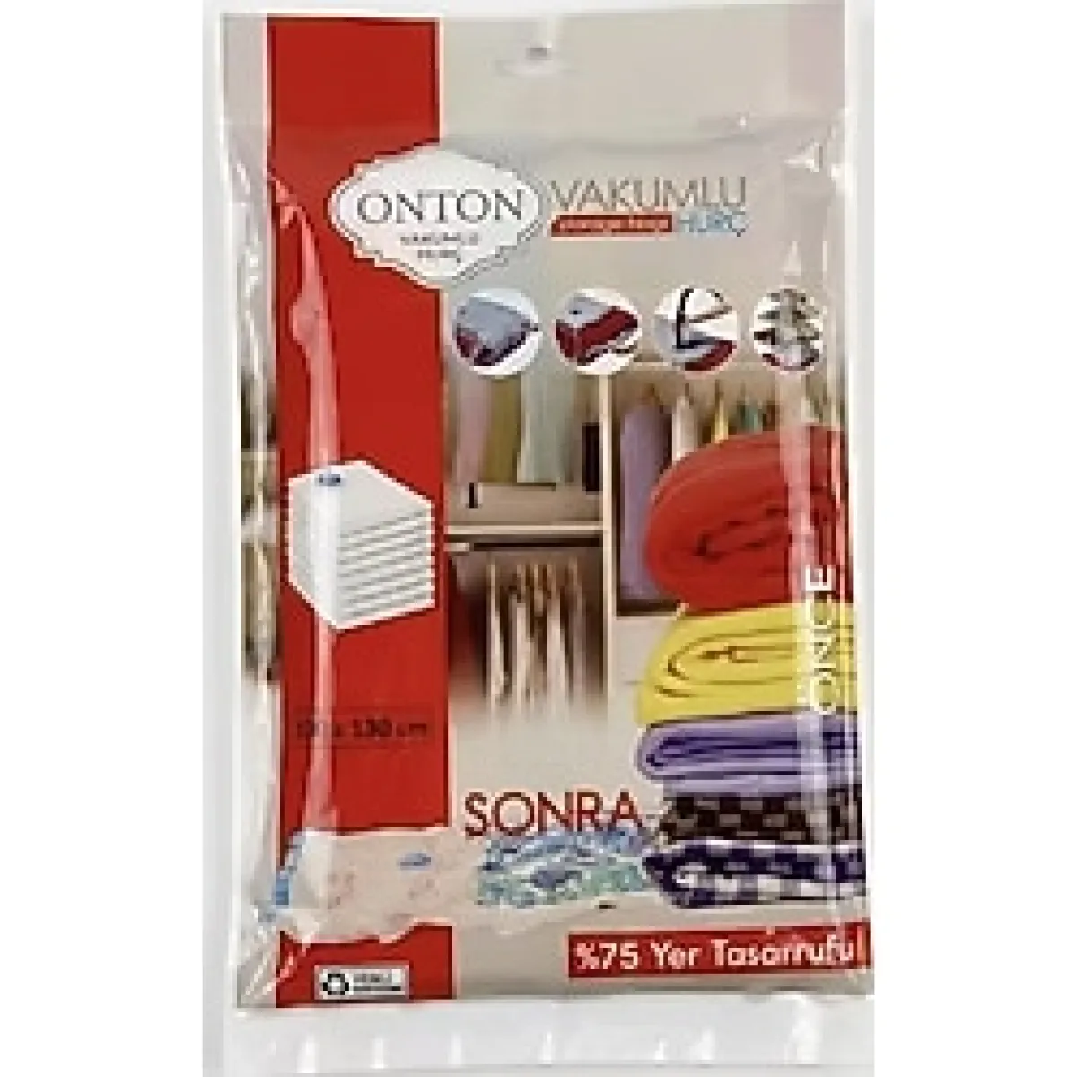 Onton Vakumlu Hurç 100 x 130 cm Battal Boy XXL - Yorgan, Yatak ve Tekstil İçin Dev Boy Saklama Torbası