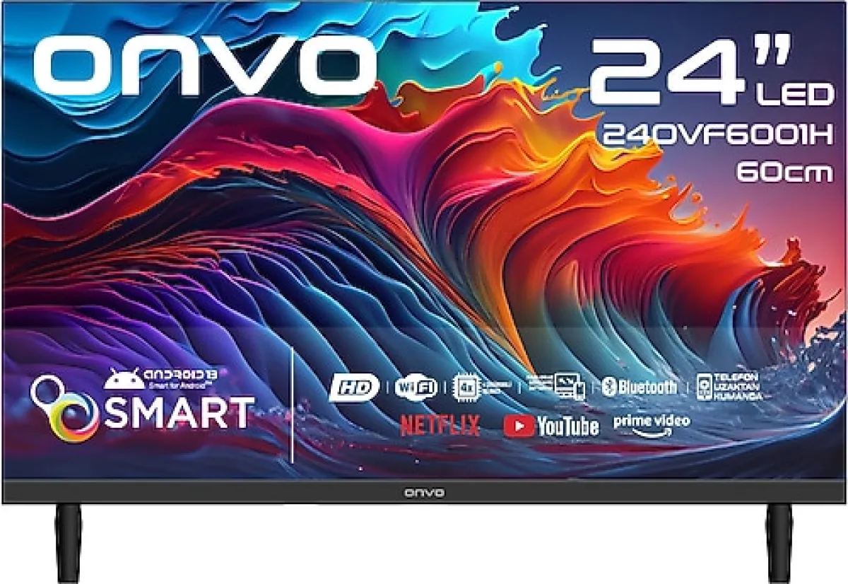 Onvo 24OVF6001H HD 24" 61 Ekran Uydu Alıcılı Android Smart LED TV