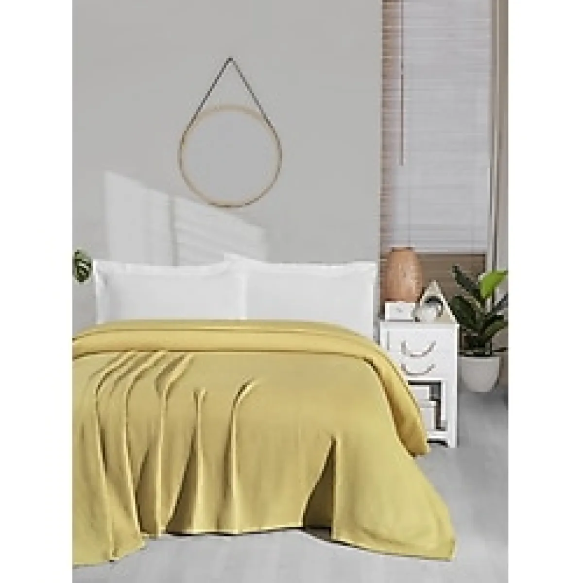 Örgü Pike, Battaniye, %100 Pamuk, Kalın İplik, Yumuşak, Çift Kişilik 220x240