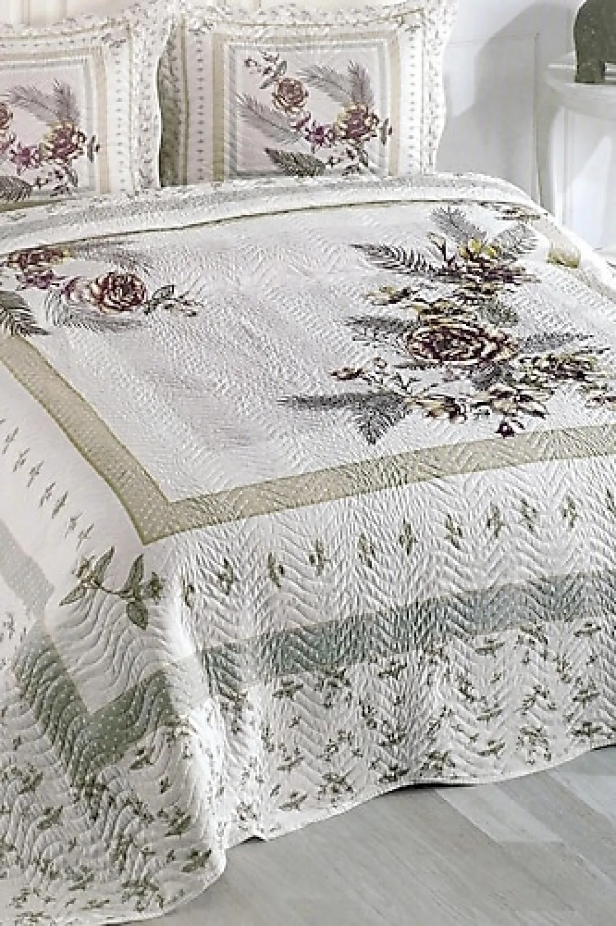 Örtüm Asya Çift Kişilik Kapitone Yatak Örtüsü Takımı