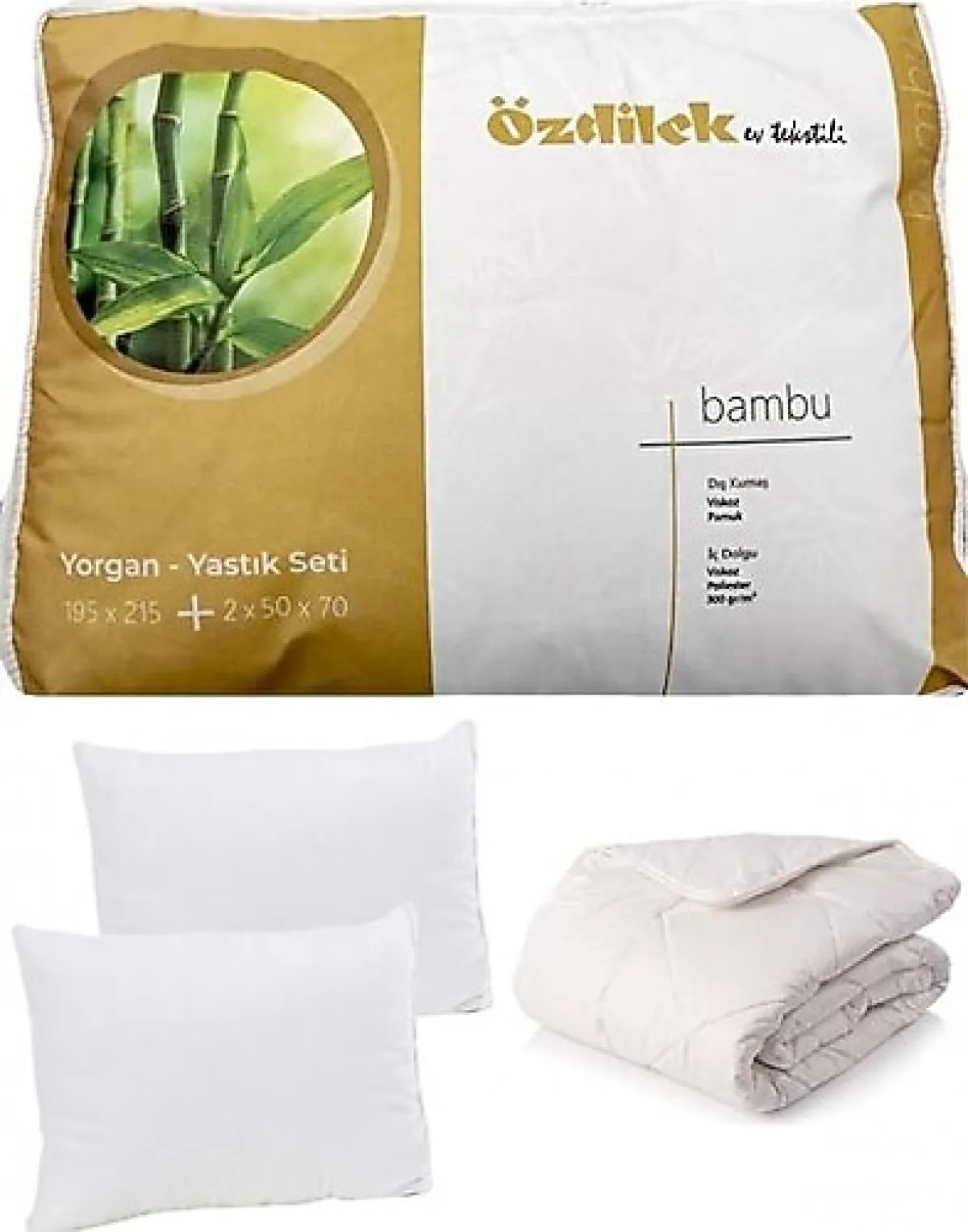 Özdilek 195x215 cm Bambu Çift Kişilik Yastık Yorgan Seti