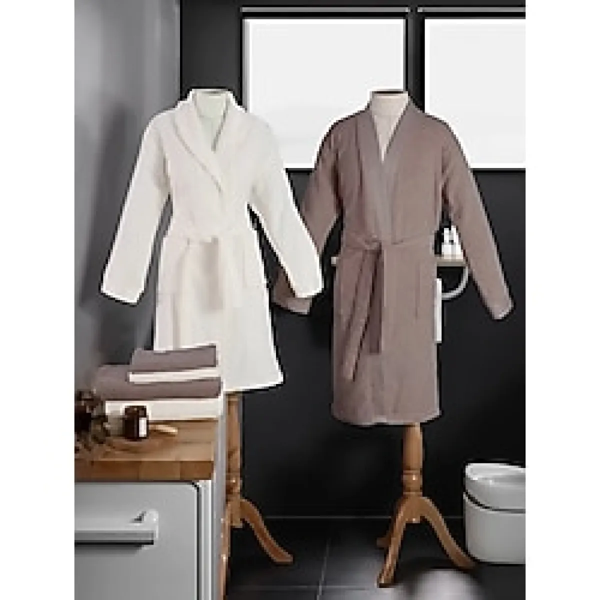 Özdilek Aile Bornoz Seti Elissa Krem-Taş