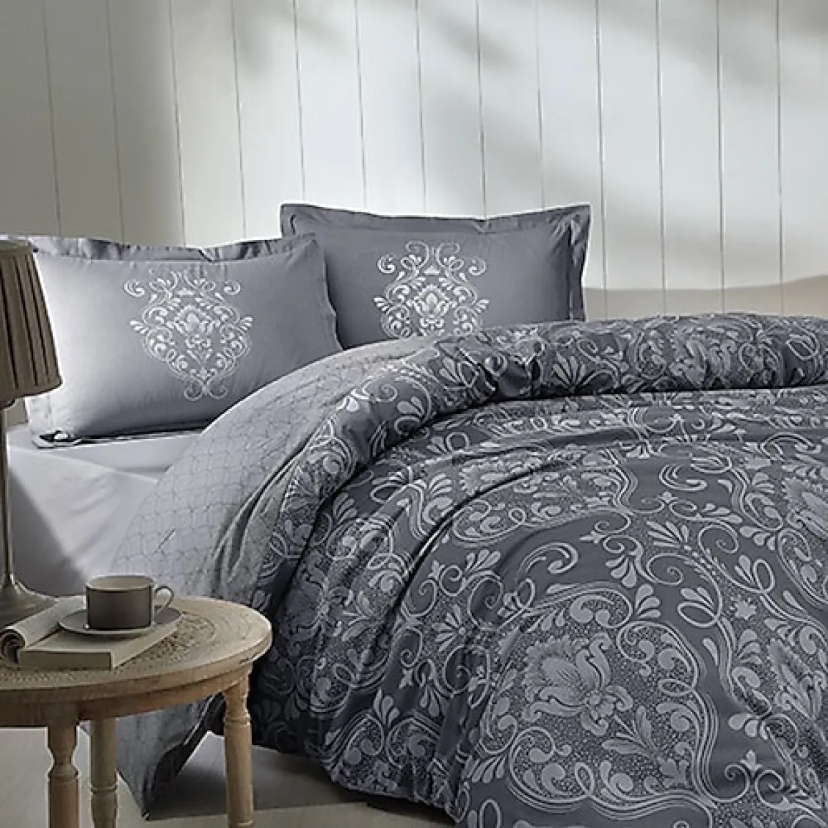 Özdilek Antico Antrasit Pamuk Tek Kişilik Nevresim Takımı