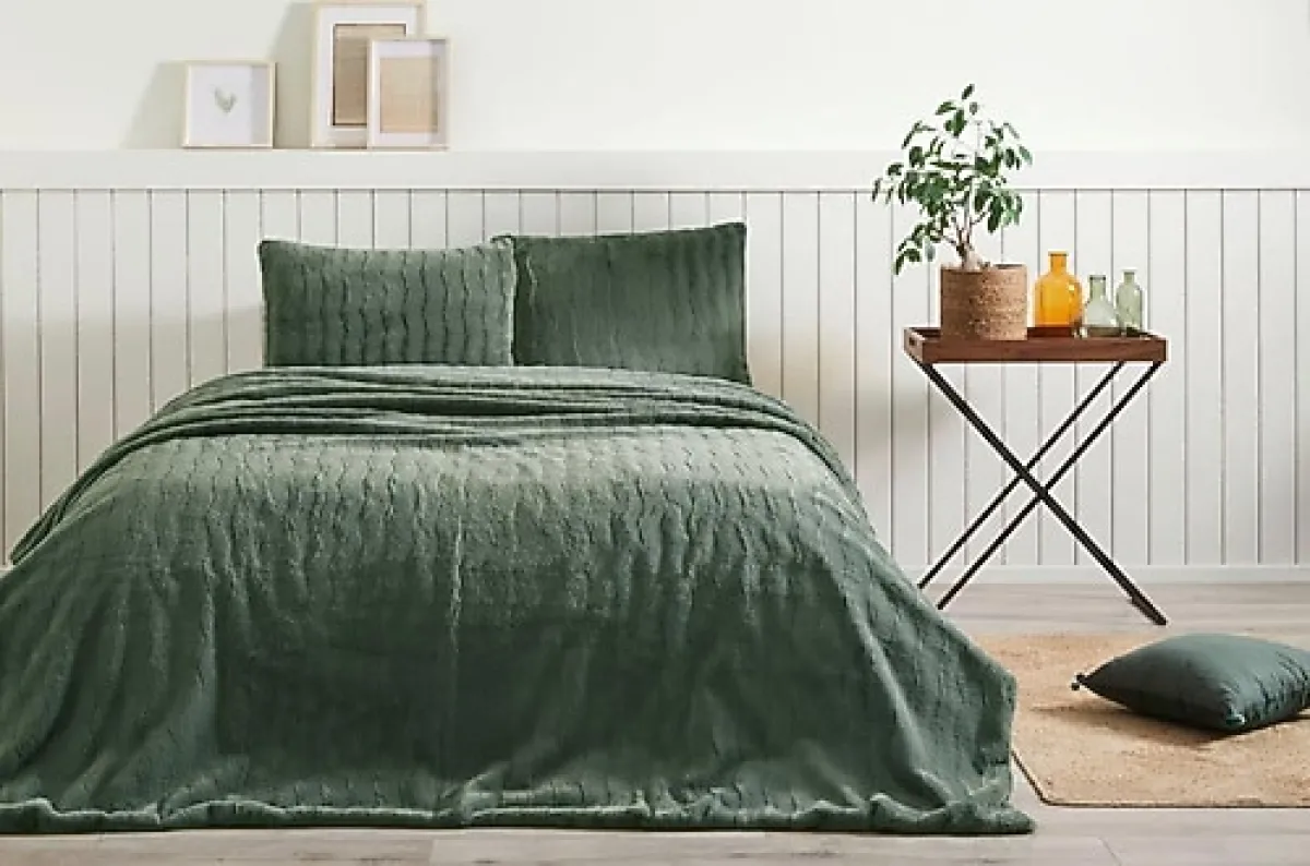 Özdilek Carmen Haki Çift Kişilik Yatak Örtüsü Takımı