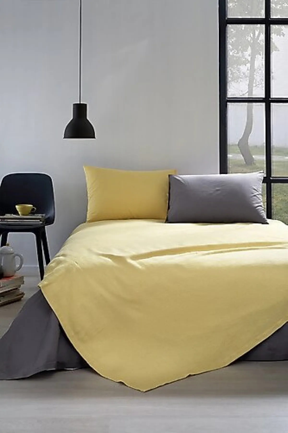 Özdilek Colormix Çift Kişilik Pike Takımı Hardal-Antrasit