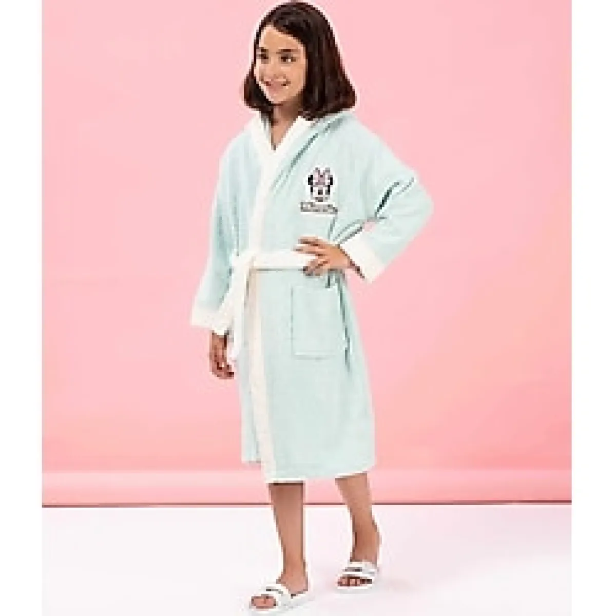 Özdilek Dsny Minnie Heart Çocuk Bornoz Nakışlı Mint