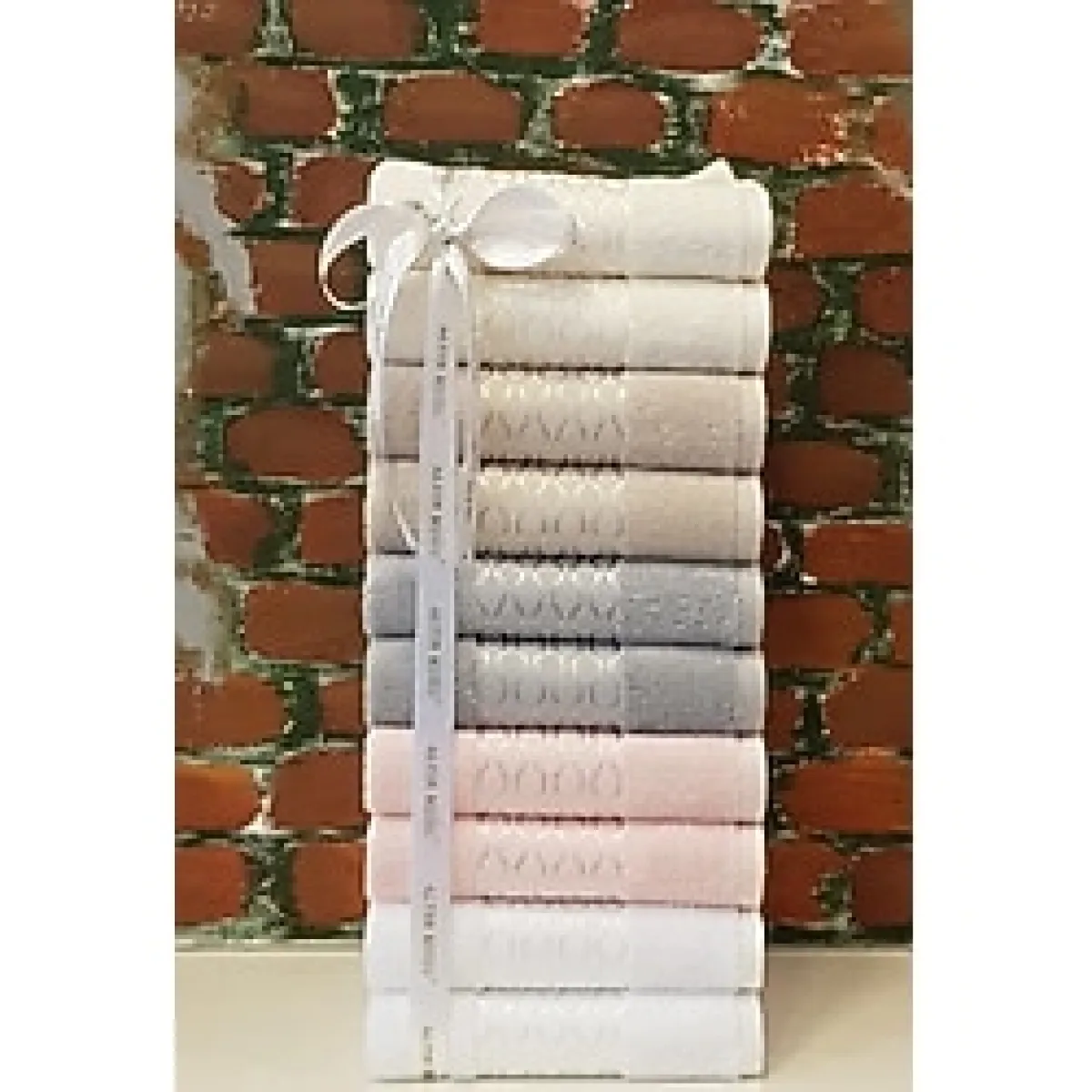 Özdilek Elissa Havlu 10 Adet - Pembe Beyaz Gri Taş Krem