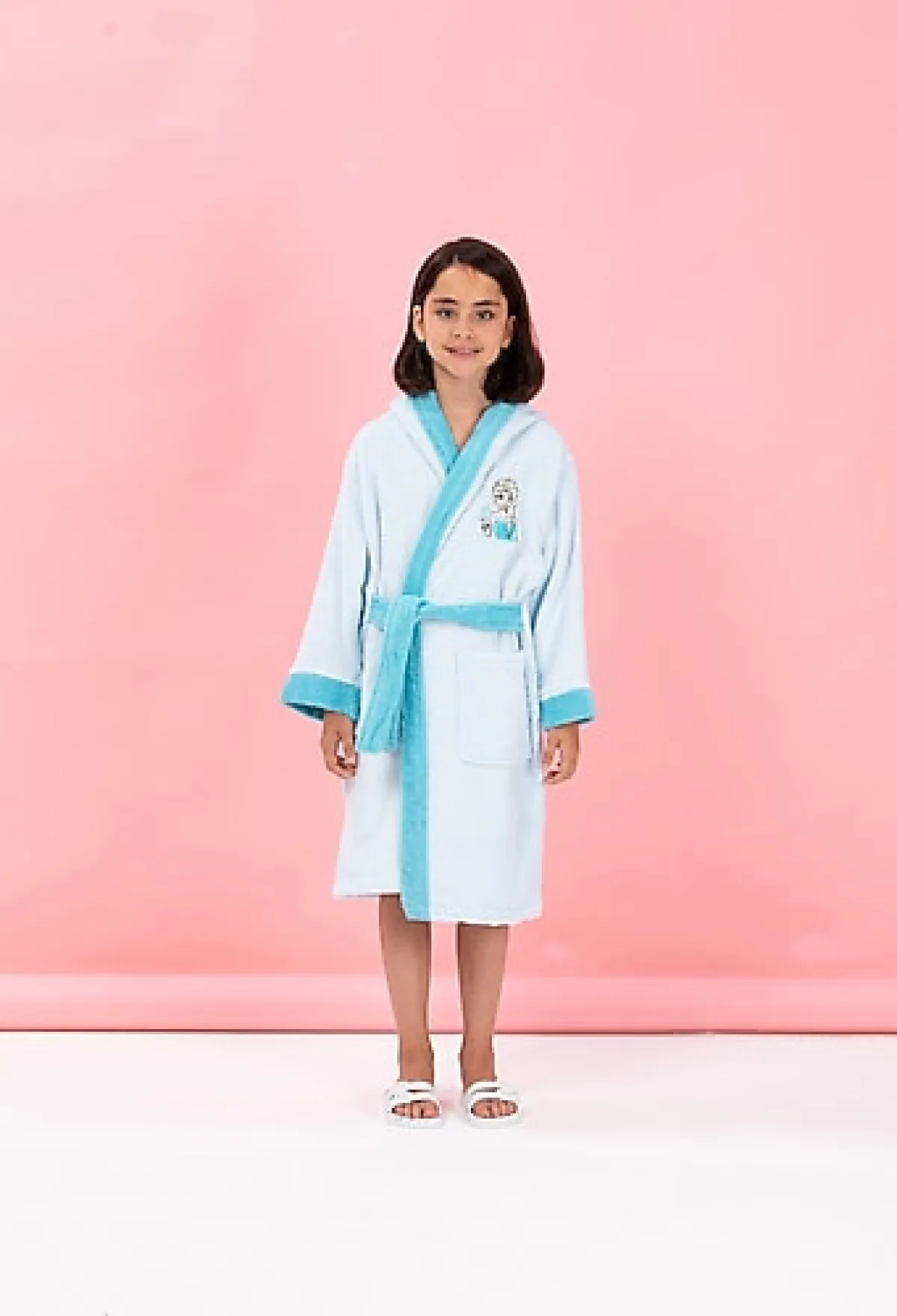 Özdilek Frozen Snowflake Lisanslı Kapüşonlu Çocuk Bornoz