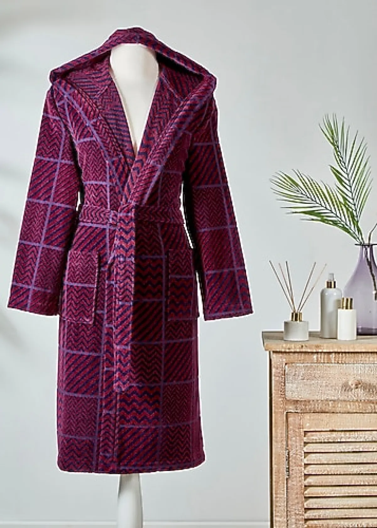 Özdilek Hawai Maro Kadife Kapüşonlu Bornoz