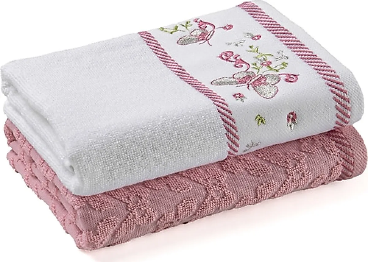 Özdilek İris Border 50x90 cm 2'li El Yüz Havlusu