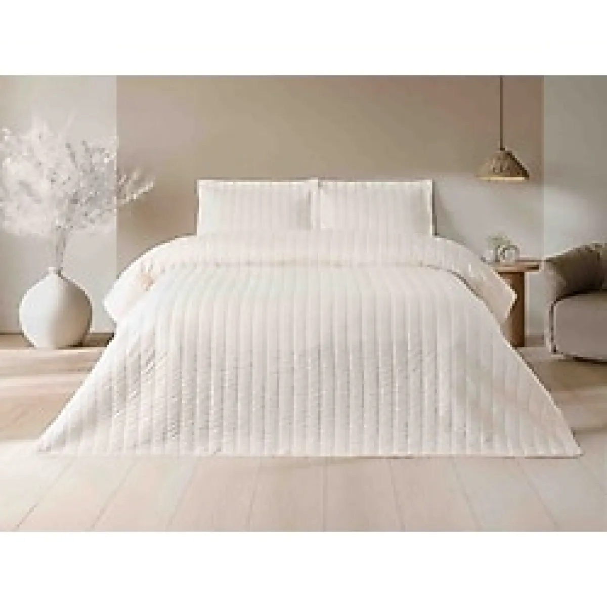 Özdilek Nev Marka Çift Kişilik Ultrasonic Yatak Örtüsü - Krem - 240 x 260 cm