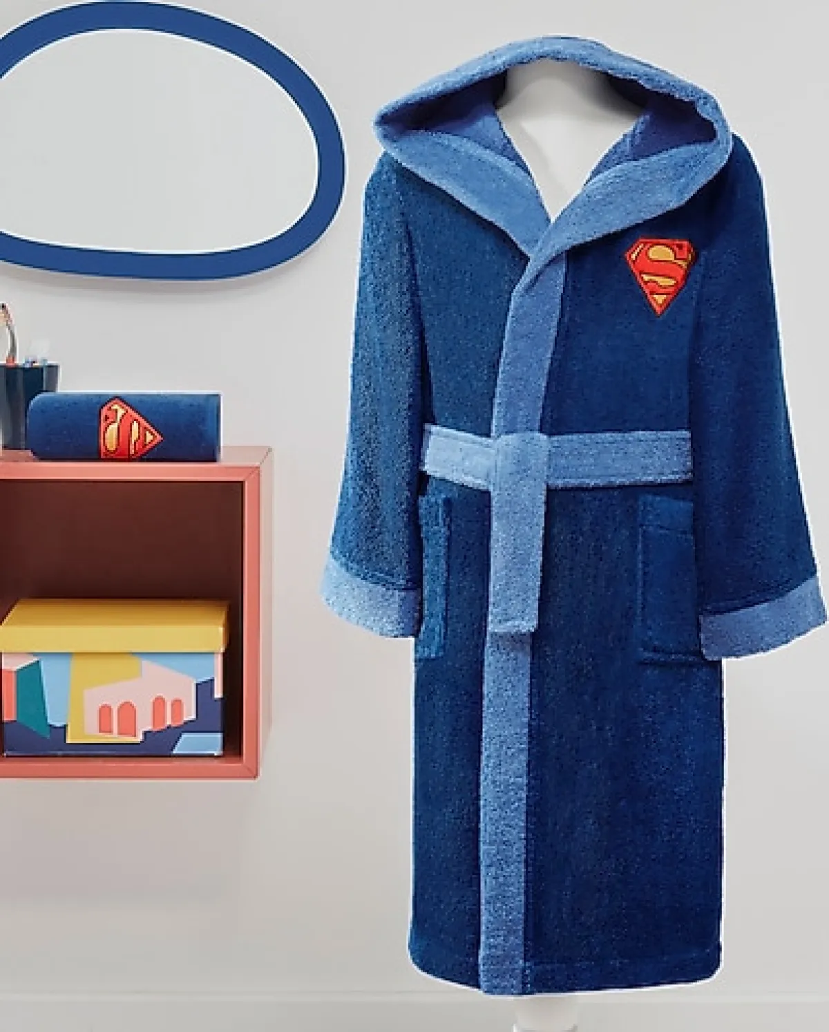 Özdilek Superman Hero Kapüşonlu Çocuk Bornoz