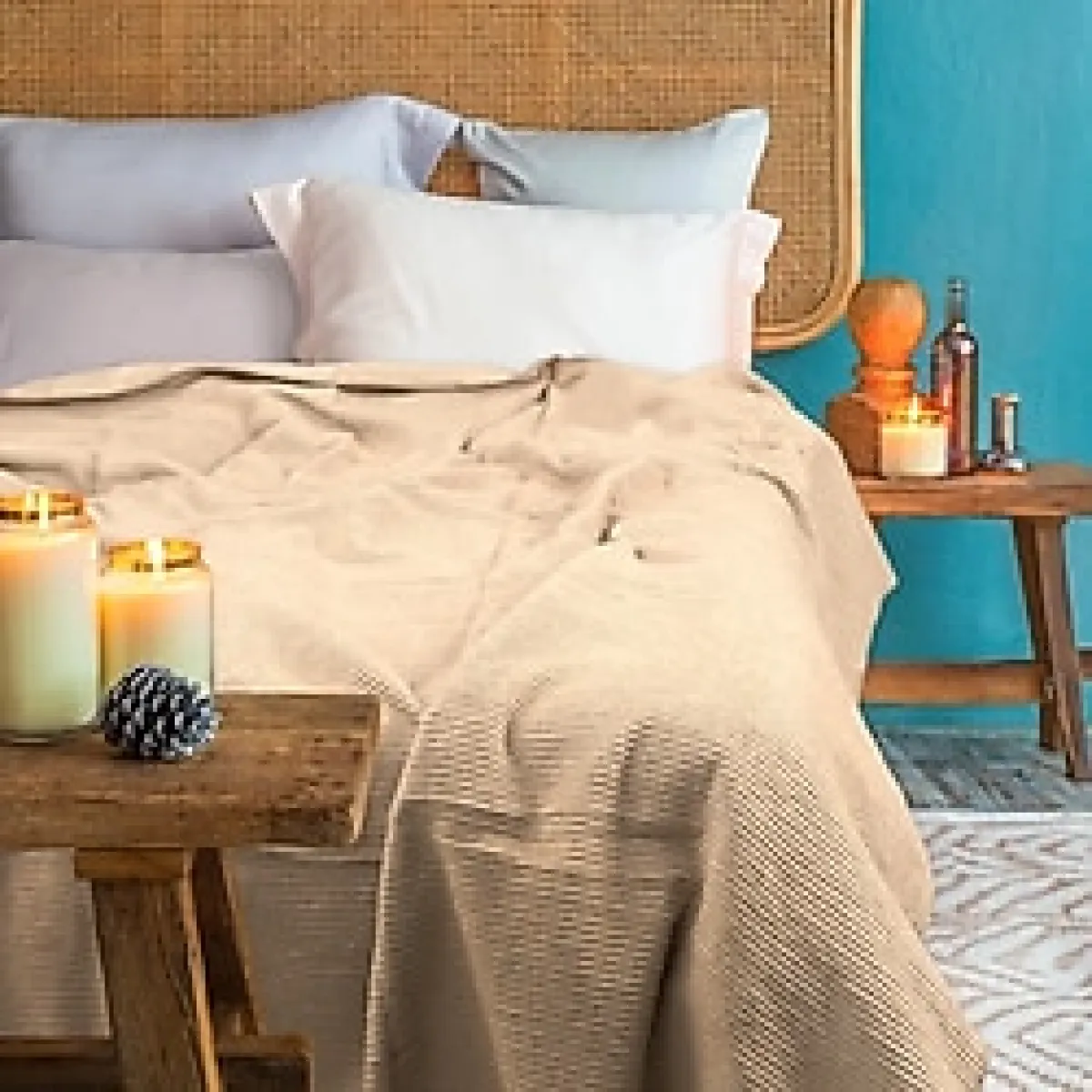 Pamuk Battaniye Tek Kişilik Tv Battaniyesi 150x200cm Bej