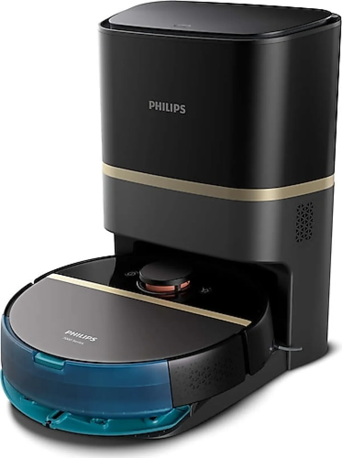 Philips HomeRun 7000 Serisi Aqua XU7100/01 Çöp İstasyonlu Siyah Gold Akıllı Robot Süpürge