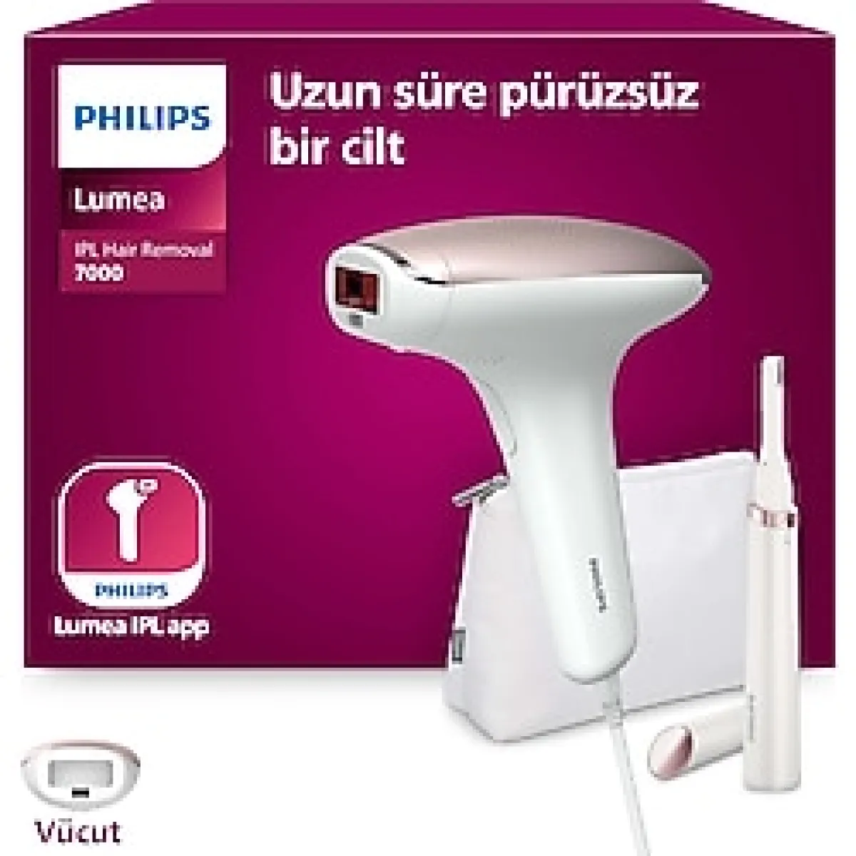Philips Lumea 7000 Serisi BRI920/00 IPL Tüy Alma,Tüy Kısaltıcı,Vücut için 1 Başlık, Çanta