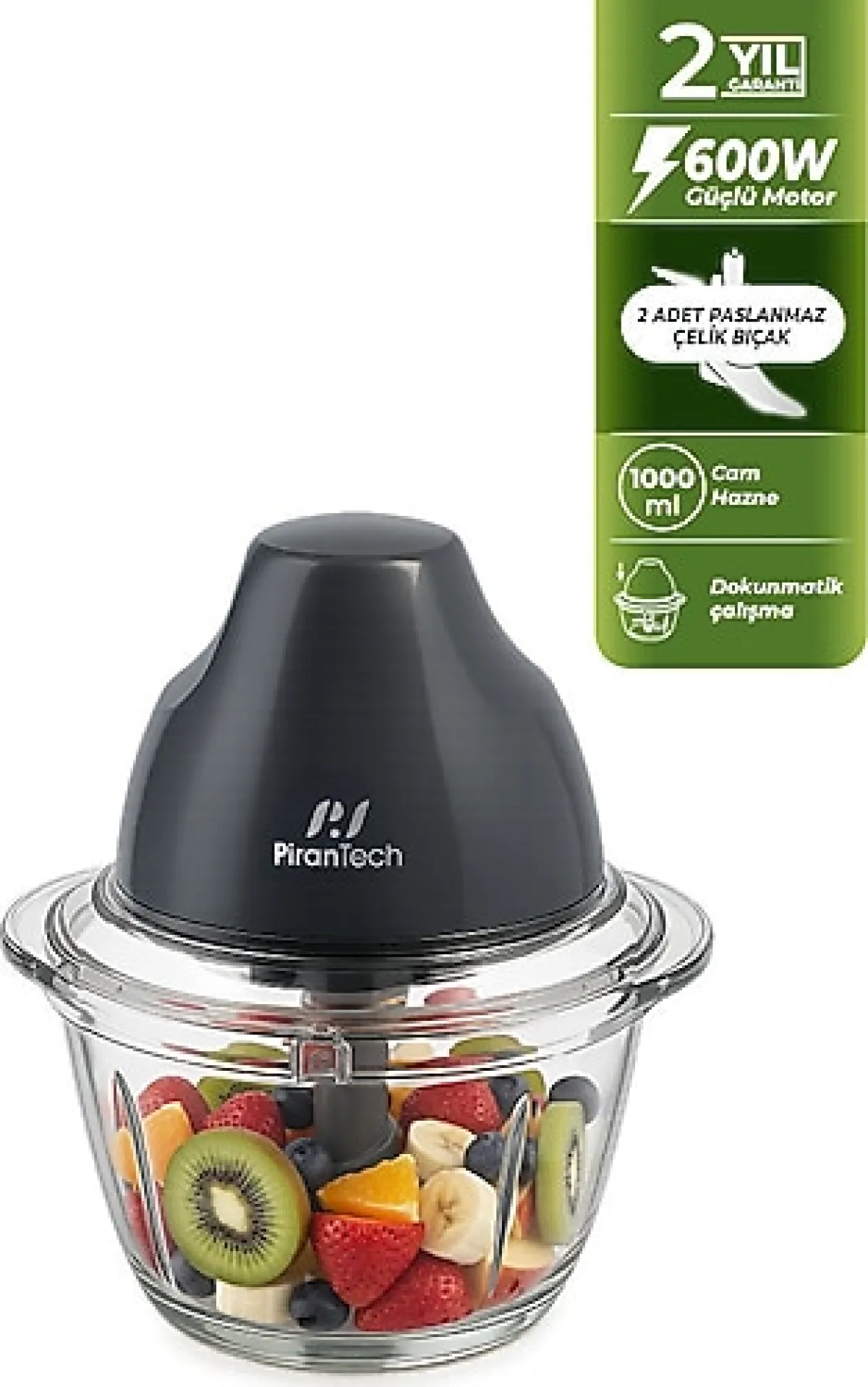 Pirantech YH-11 Cam Hazneli 600 W Siyah Rondo