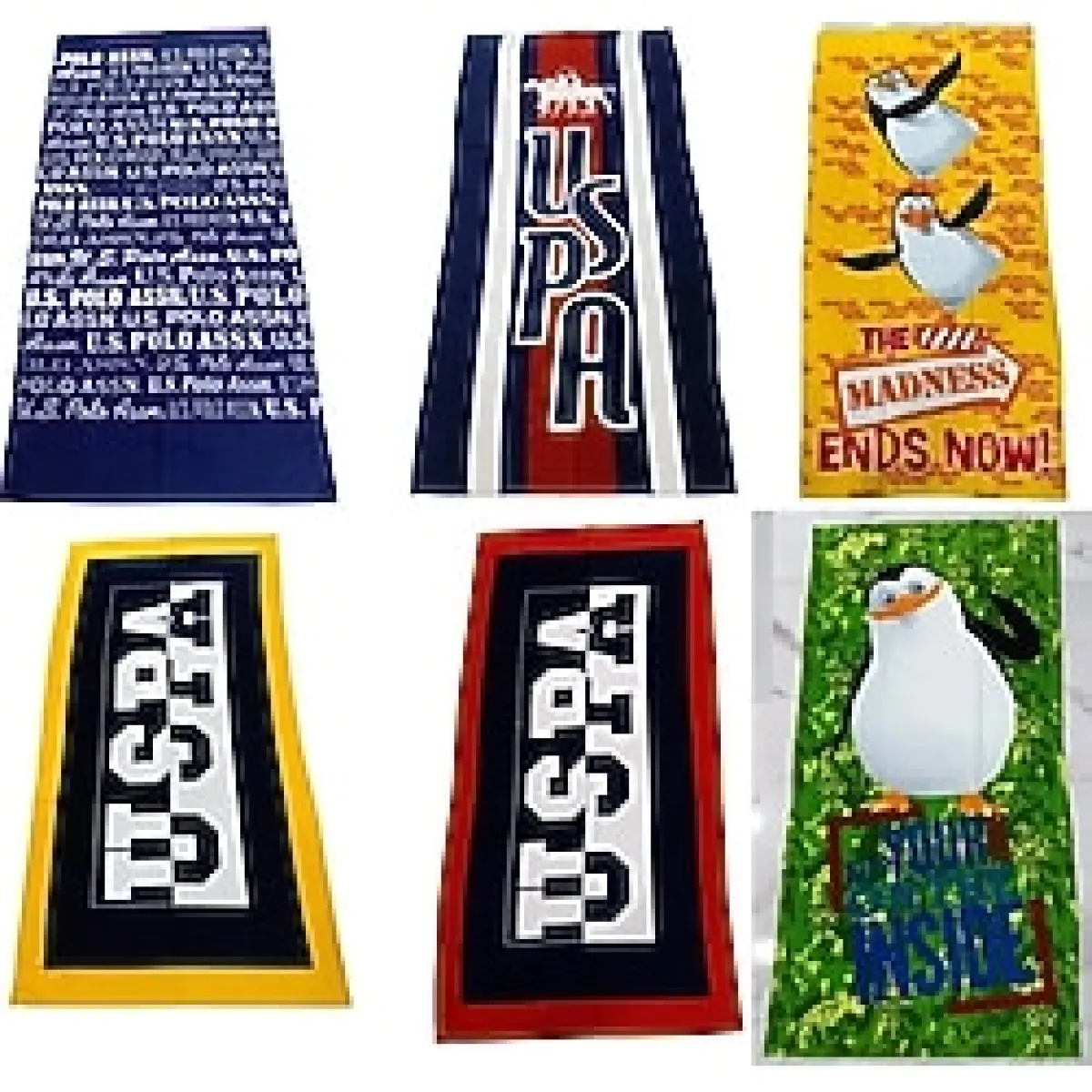 Polo ve Pingui Desenli Plaj Havlusu (SEÇENEKLİ)
