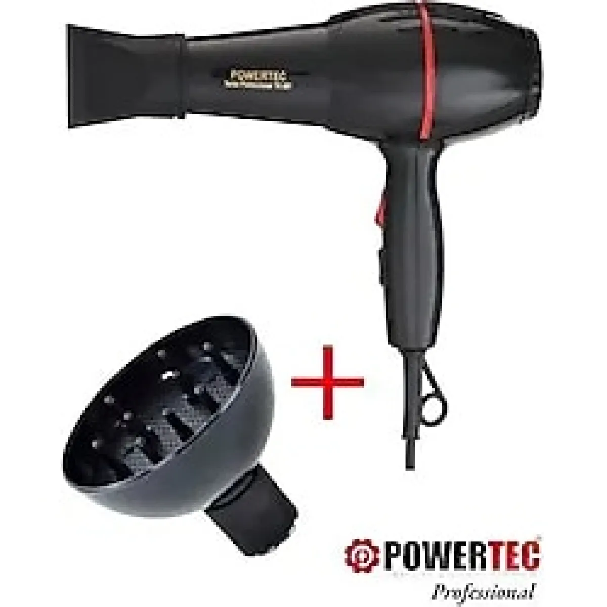 POWERTEC TR-801 Profesyonel Fön Makinesi + Difüzör Hacimlendirici Başlık