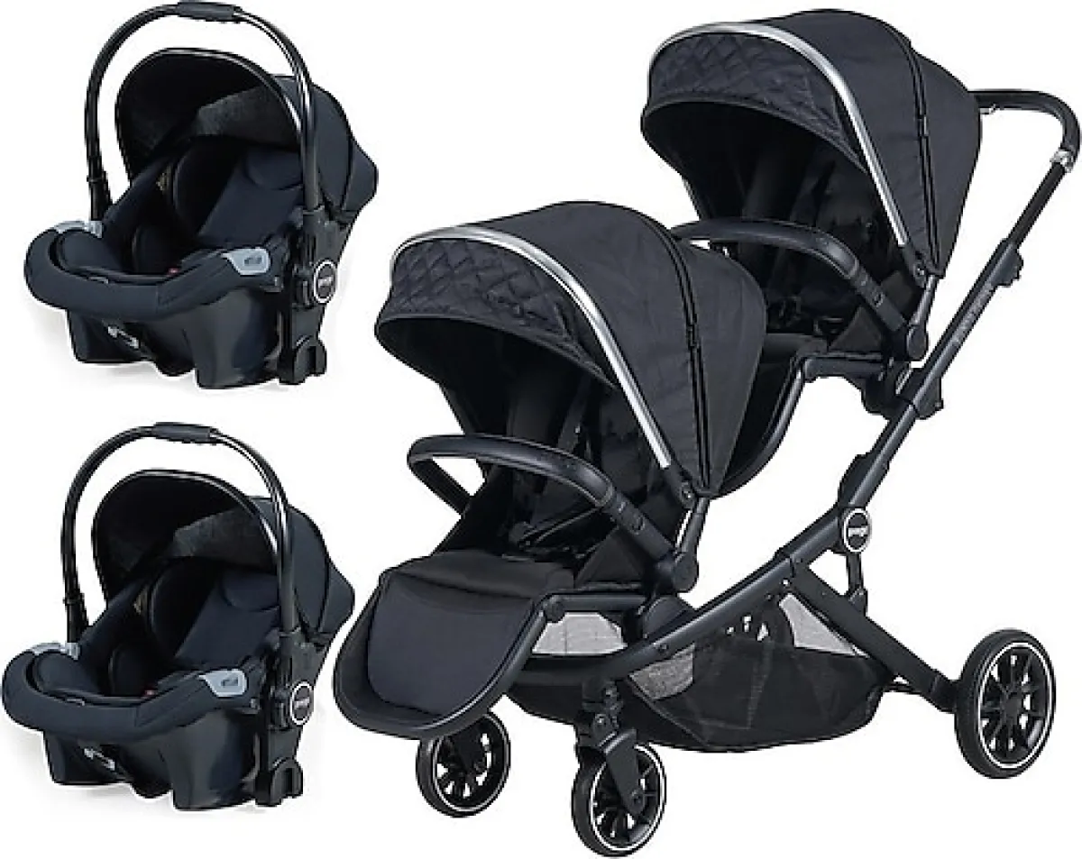 Prego 2223 Ibiza Plus Siyah Travel Sistem İkiz Bebek Arabası