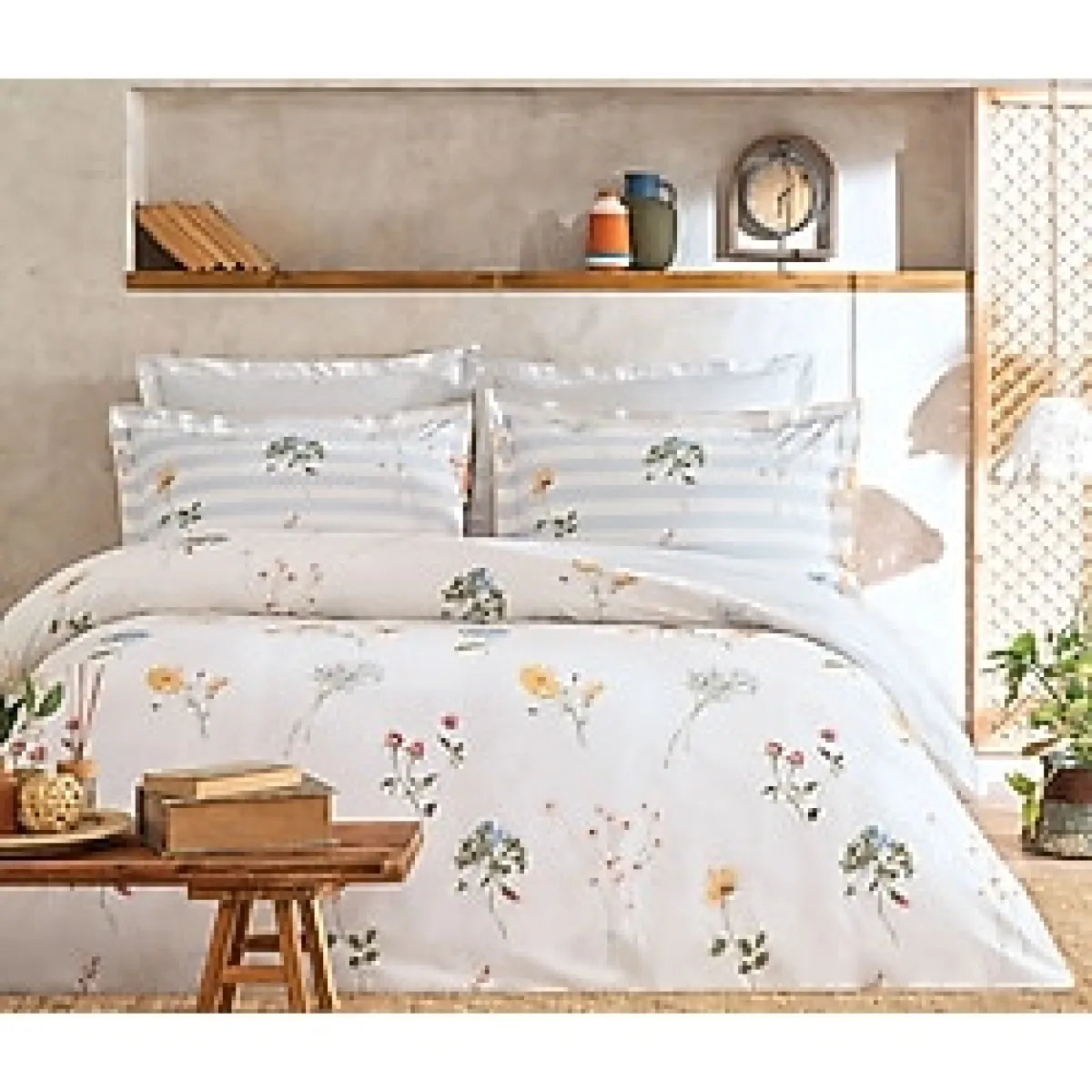 Puffy Bueta Çift Kişilik Ranforce Nevresim Takımı - Açık Turuncu 200 x 220